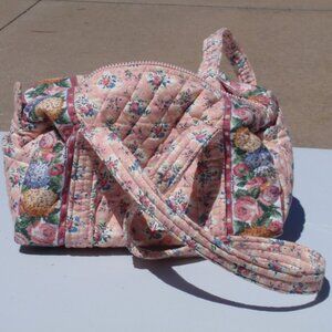 1990s Vera Bradley Pastel Pink Purse 11" x 5.5" x 5.5" Duffle Shape G. Condition